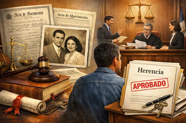 Documentos certificados y actas antiguas para juicio de herencia en México